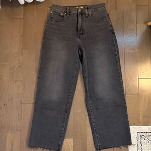 Madewell Perfect Vintage Wide Leg Crop Jeans in Rinsed Black Size 27